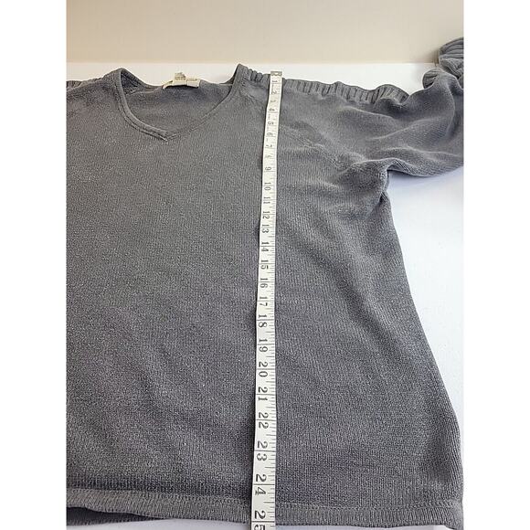 Eddie Bauer Gray V-Neck Knit Long Sleeve Pullover Sweater Men's Size Large - Picture 5 of 7